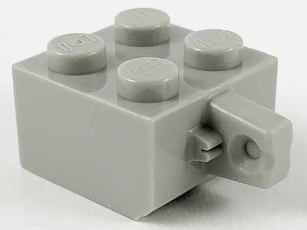 Hinge Brick 2 x 2 Locking with 1 Finger Vertical and Axle Hole [X Opening] in Light Gray