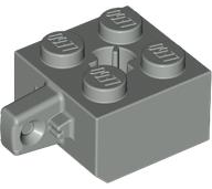 Hinge Brick 2 x 2 Locking with 1 Finger Vertical and Axle Hole [+ Opening] in Light Gray