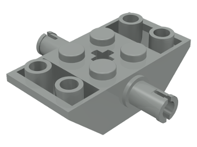 Slope Inverted 45° 4 x 2 Double with Pins and Axle Hole Type 2 [X Opening] in Light Gray