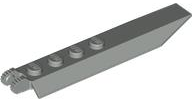 Hinge Plate 1 x 8 Locking with Angled Side Extensions, Rounded Plate Underside, 9 Teeth in Light Gray