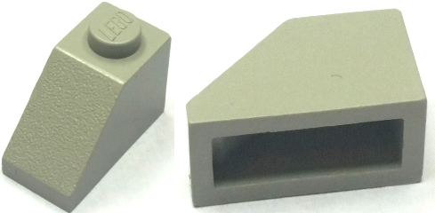 Brick Sloped 45° 2 x 1 without Bottom Pin in Light Gray
