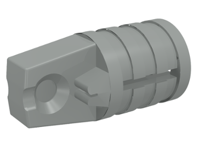 Hinge Cylinder 1 x 2 Locking with 1 Finger and Axle Hole On Ends in Light Gray