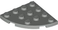 Plate Round Corner 4 x 4 in Light Gray