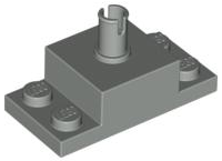 Brick Special 2 x 4, with 2 x 2 Brick with Top Pin and 1 x 2 Side Plates in Light Gray