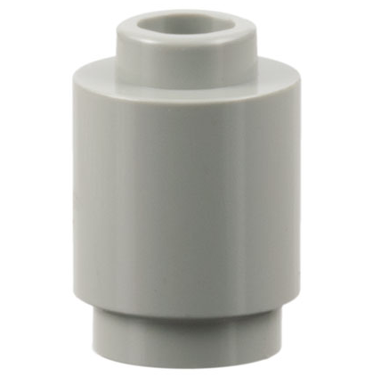Brick Round 1 x 1 Open Stud in Light Gray