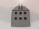 Hinge Panel 1 x 4 x 3 2/3 with 6 holes, 2 studs on top, Locking 2 Fingers in Light Gray