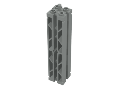 Support 2 x 2 x 8 with Grooves, Two Sided Lattice and Top Peg in Light Gray