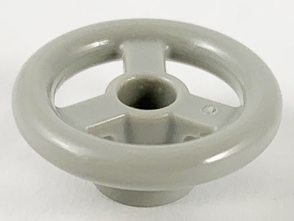 Steering Wheel Small, 2 x 2 in Light Gray
