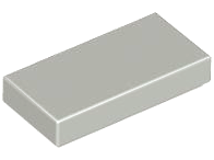 Tile 1 x 2 with Groove in Light Gray