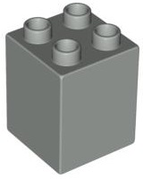 Duplo Brick 2 x 2 x 2 in Light Gray