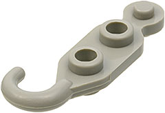 Hook, Tow Hook with 2 Studs on Both Sides in Light Gray