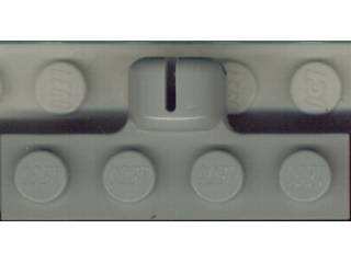Plate Special 1 x 4 with Towball Socket, Short, 4 Slots in Light Gray