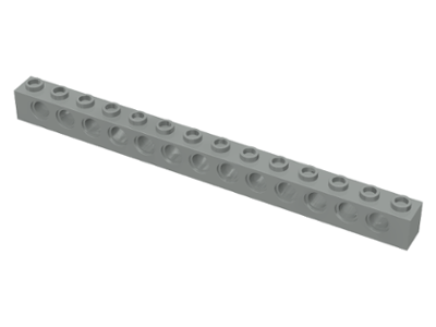 Technic Brick 1 x 14 [13 Pin Holes] in Light Gray