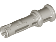 Technic Pin Long with Friction Ridges Lengthwise and Stop Bush [3 Lateral Holes, Big Pin Hole] in Light Gray