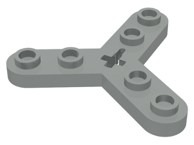 Technic Plate Rotor 3 Blade with Smooth Ends and 6 Studs (Propeller) in Light Gray