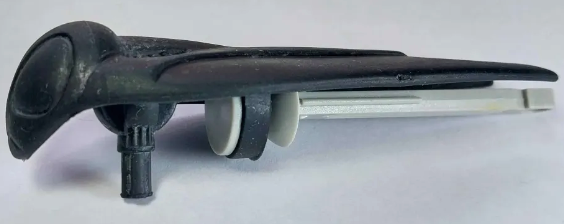 Projectile, Arrow, Solid Shaft with Black Galidor Shield in Light Gray