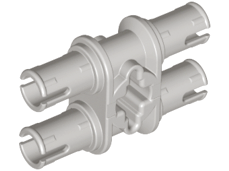 Technic Pin Double with Axle Hole in Light Gray