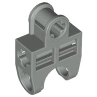 Technic Axle Connector 2 x 3 with Ball Socket, Open Sides in Light Gray
