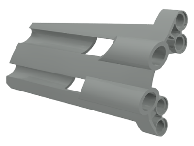 Technic Panel Fairing # 3 Large Long, Large Holes, Side A in Light Gray
