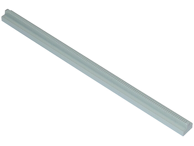 Vehicle Track, Train, Plain Rail Straight (no slots, no notches on end) in Light Gray