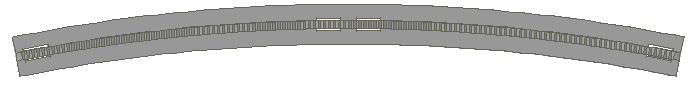 Vehicle Track, Train, Slotted Rail Curved Outside in Light Gray