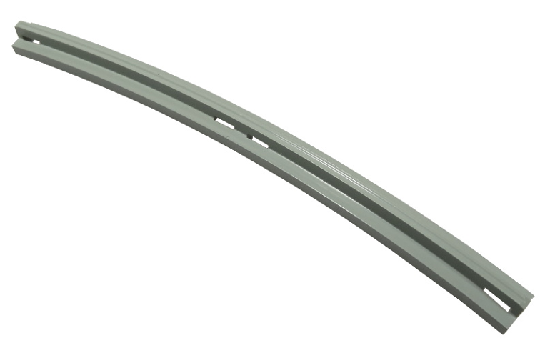 Vehicle Track, Train, Slotted Rail Curved Inside in Light Gray