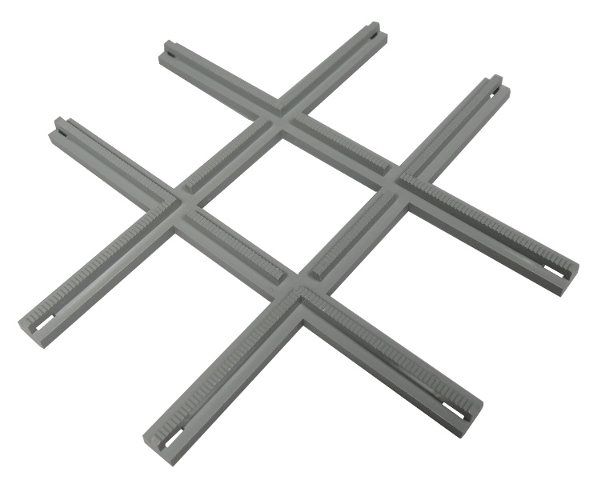 Train Track 4.5V Crossing, Slotted Rail in Light Gray