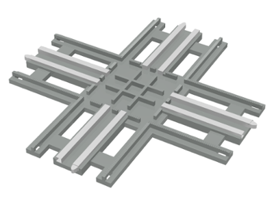 Vehicle Track, Train, 12V Tapered Crossing in Light Gray