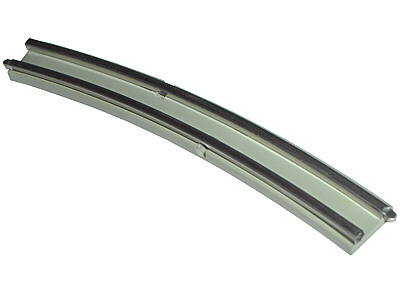 Train Track 12V Conducting Rail Curved [Cable Connection Holes] in Light Gray