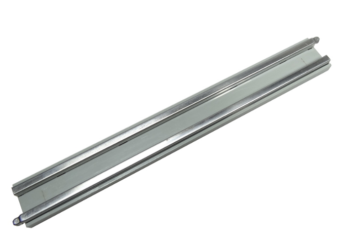 Train Track 12V Conducting Rail Straight without Cable Connection Holes in Light Gray