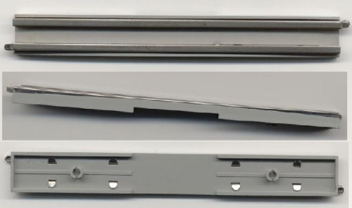 Vehicle Track, Train, 12V Conducting Rail Straight for 12v Remote Controlled Decoupling in Light Gray