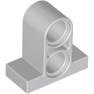 Technic Pin Connector Plate 1 x 2 x 1 2/3 [Two Holes On Top] in Light Gray
