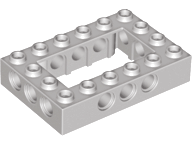 Technic Brick 4 x 6 with 2 x 4 Opening in Light Gray