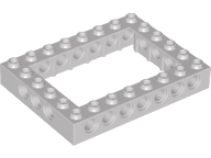 Technic Brick 6 x 8 with 4 x 6 Opening in Light Gray
