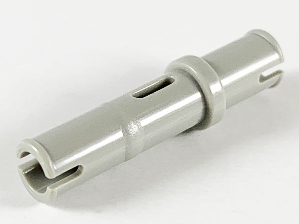Technic Pin Long without Friction Ridges - Single Slot in Light Gray