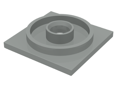 Turntable 4 x 4 Square Base in Light Gray