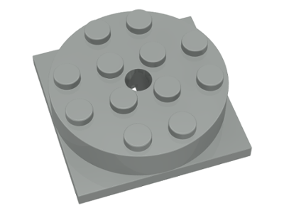 Turntable 4 x 4 Square Base with Top, Complete Assembly in Light Gray