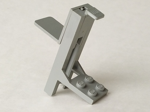 Forklift Mast and Carriage 2 x 2 Plate and Light Gray Fork [Complete Assembly] in Light Gray