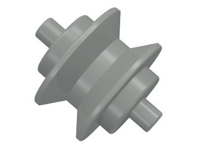 Wheel Centre Small with Stub Axles (Pulley Wheel) in Light Gray