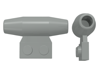 Engine - Smooth, Small 1 x 2 Side Plate [No Axle Holders] in Light Gray