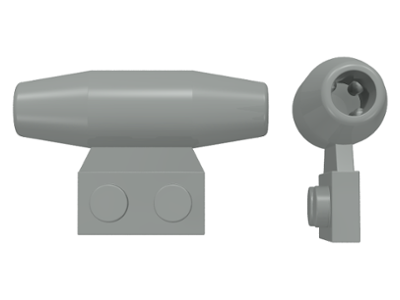 Engine - Smooth, Small 1 x 2 Side Plate [With Axle Holders] in Light Gray