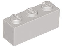 Brick 1 x 3 in Light Gray