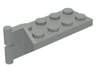 Hinge Plate 2 x 4 with Articulated Joint - Male in Light Gray