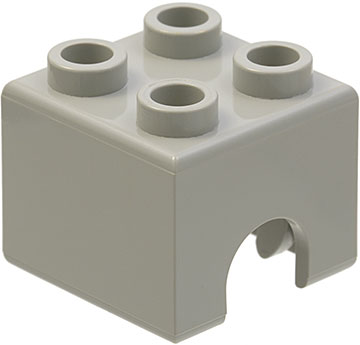 Technic Engine Piston Square 2 x 2 - Old in Light Gray