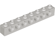 Technic Brick 1 x 8 [7 Pin Holes] in Light Gray