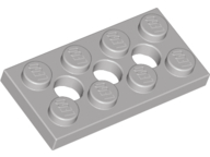 Technic Plate 2 x 4 [3 Holes] in Light Gray