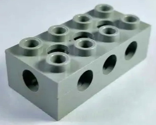 Technic Brick 2 x 4 with Top/Side/End Holes and Hollow Studs in Light Gray
