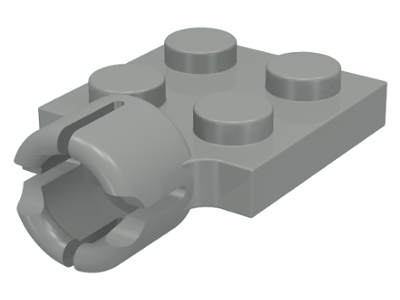 Plate Special 2 x 2 with Towball Socket, Short, 4 Slots in Light Gray