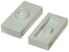 Plate Special 1 x 2 with 1 Stud without Groove (Jumper) in Light Gray