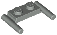 Plate Special 1 x 2 with Handles [Flat Ends / Low Attachment] in Light Gray